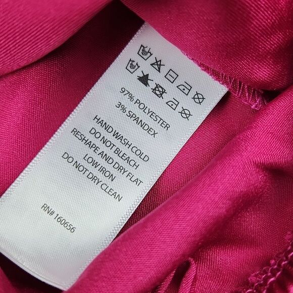 Sincerely Jules‎ -523 Faux Wrap Long Sleeve Fuchsia Hibiscus Top Blouse NWT XS - Picture 9 of 9